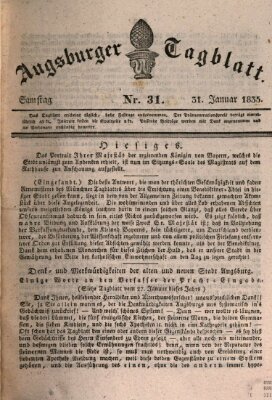 Augsburger Tagblatt Samstag 31. Januar 1835