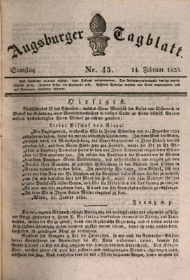 Augsburger Tagblatt Samstag 14. Februar 1835