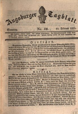 Augsburger Tagblatt Sonntag 15. Februar 1835