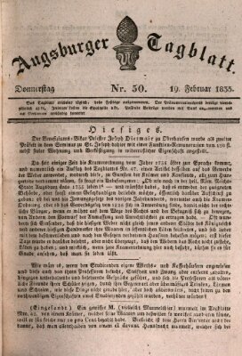 Augsburger Tagblatt Donnerstag 19. Februar 1835