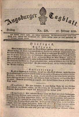 Augsburger Tagblatt Freitag 27. Februar 1835