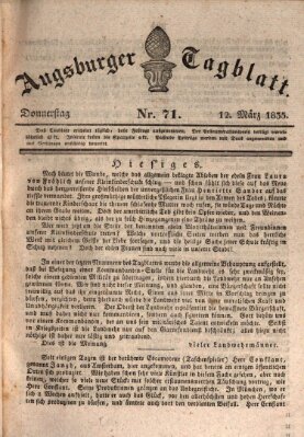 Augsburger Tagblatt Donnerstag 12. März 1835