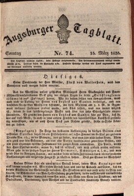 Augsburger Tagblatt Sonntag 15. März 1835