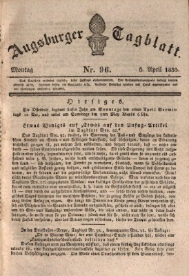 Augsburger Tagblatt Montag 6. April 1835