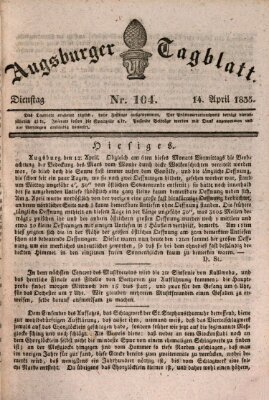 Augsburger Tagblatt Dienstag 14. April 1835