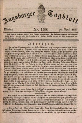 Augsburger Tagblatt Montag 20. April 1835