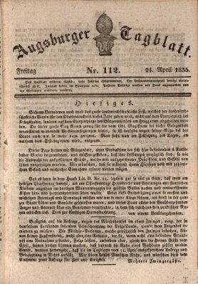 Augsburger Tagblatt Freitag 24. April 1835