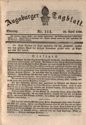 Augsburger Tagblatt Sonntag 26. April 1835