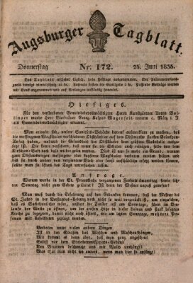 Augsburger Tagblatt Donnerstag 25. Juni 1835