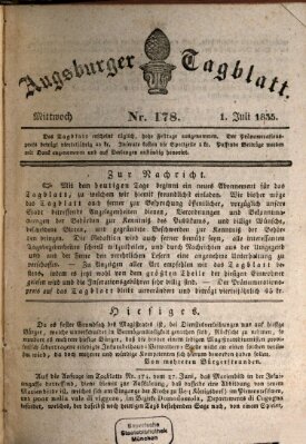 Augsburger Tagblatt Mittwoch 1. Juli 1835