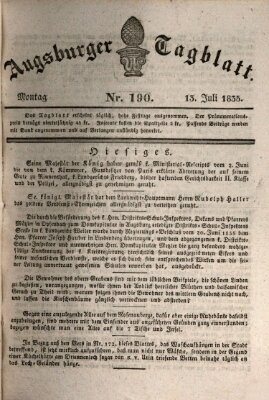 Augsburger Tagblatt Montag 13. Juli 1835