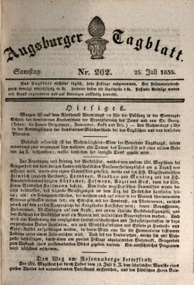 Augsburger Tagblatt Samstag 25. Juli 1835