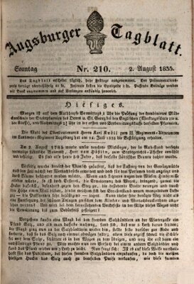 Augsburger Tagblatt Sonntag 2. August 1835