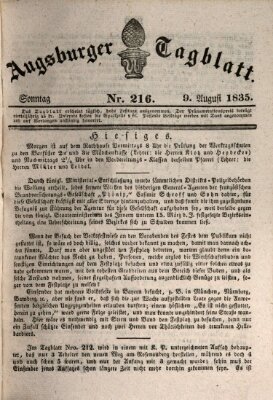 Augsburger Tagblatt Sonntag 9. August 1835