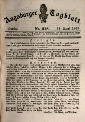 Augsburger Tagblatt Dienstag 11. August 1835