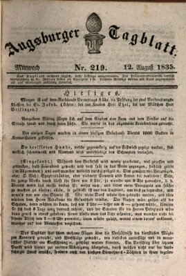 Augsburger Tagblatt Mittwoch 12. August 1835