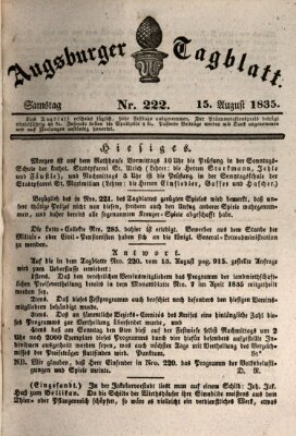 Augsburger Tagblatt Samstag 15. August 1835