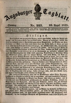 Augsburger Tagblatt Sonntag 16. August 1835