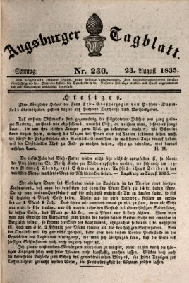 Augsburger Tagblatt Sonntag 23. August 1835