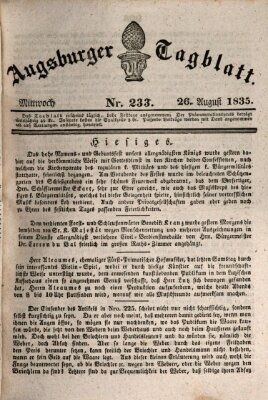 Augsburger Tagblatt Mittwoch 26. August 1835