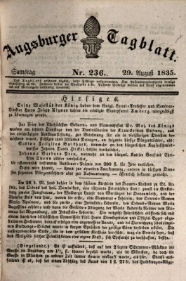 Augsburger Tagblatt Samstag 29. August 1835