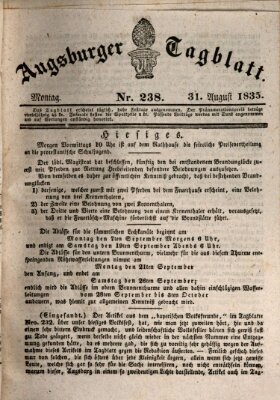 Augsburger Tagblatt Montag 31. August 1835