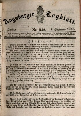 Augsburger Tagblatt Dienstag 1. September 1835