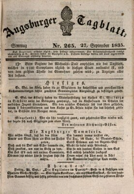 Augsburger Tagblatt Sonntag 27. September 1835