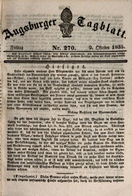 Augsburger Tagblatt Freitag 2. Oktober 1835