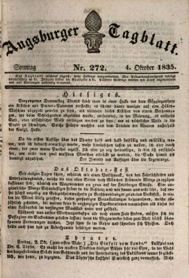 Augsburger Tagblatt Sonntag 4. Oktober 1835