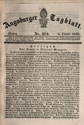 Augsburger Tagblatt Montag 5. Oktober 1835