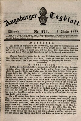 Augsburger Tagblatt Mittwoch 7. Oktober 1835