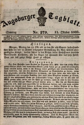 Augsburger Tagblatt Sonntag 11. Oktober 1835