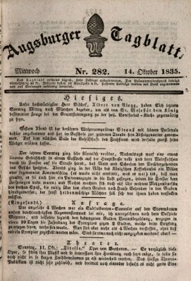 Augsburger Tagblatt Mittwoch 14. Oktober 1835
