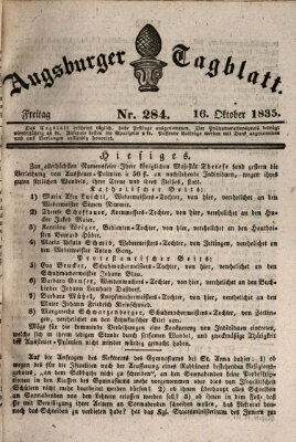 Augsburger Tagblatt Freitag 16. Oktober 1835
