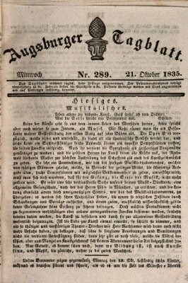 Augsburger Tagblatt Mittwoch 21. Oktober 1835