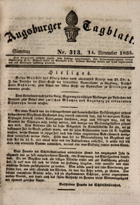 Augsburger Tagblatt Samstag 14. November 1835