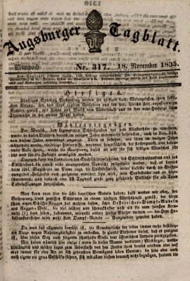 Augsburger Tagblatt Mittwoch 18. November 1835