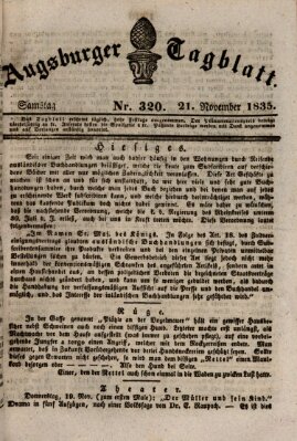 Augsburger Tagblatt Samstag 21. November 1835