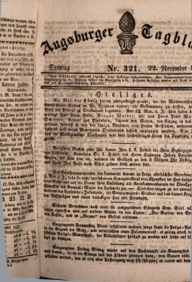 Augsburger Tagblatt Sonntag 22. November 1835