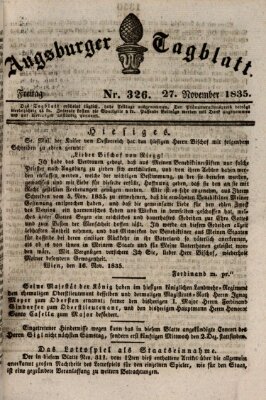 Augsburger Tagblatt Freitag 27. November 1835