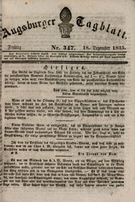 Augsburger Tagblatt Freitag 18. Dezember 1835