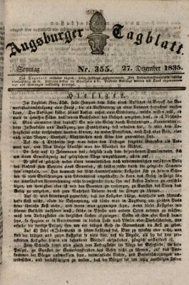 Augsburger Tagblatt Sonntag 27. Dezember 1835