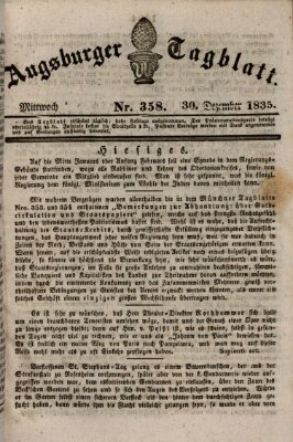 Augsburger Tagblatt Mittwoch 30. Dezember 1835