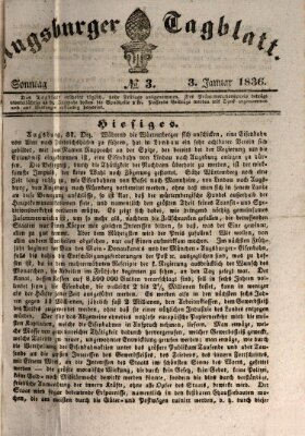 Augsburger Tagblatt Sonntag 3. Januar 1836