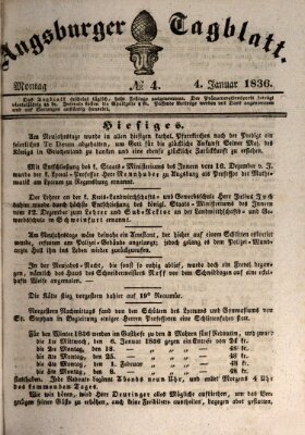 Augsburger Tagblatt Montag 4. Januar 1836