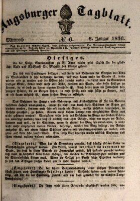 Augsburger Tagblatt Mittwoch 6. Januar 1836