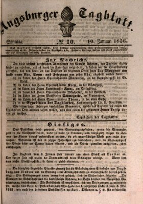 Augsburger Tagblatt Sonntag 10. Januar 1836