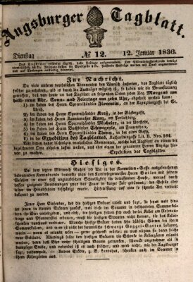 Augsburger Tagblatt Dienstag 12. Januar 1836