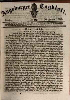 Augsburger Tagblatt Dienstag 26. Januar 1836